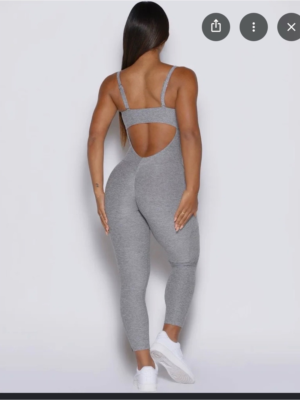 Bombshell Sportswear Gray Strapless Jumpsuit - Picture 2 of 4